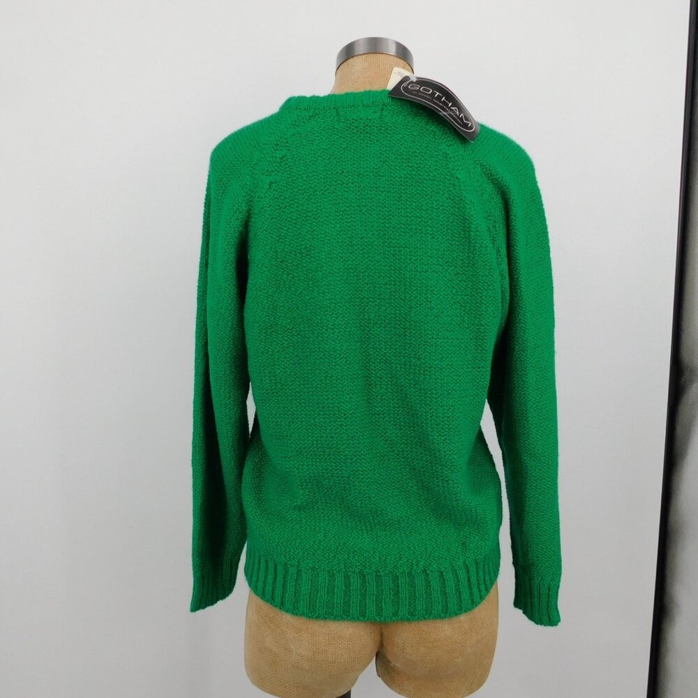 Gotham Vintage Women Green Pullover Knitted Long Sleeve Sweater Size M New Tags - Picture 3 of 8